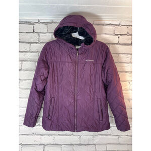 Women's Columbia Quilted Puffer Jacket with Hood Cooper Crest Lined size Large